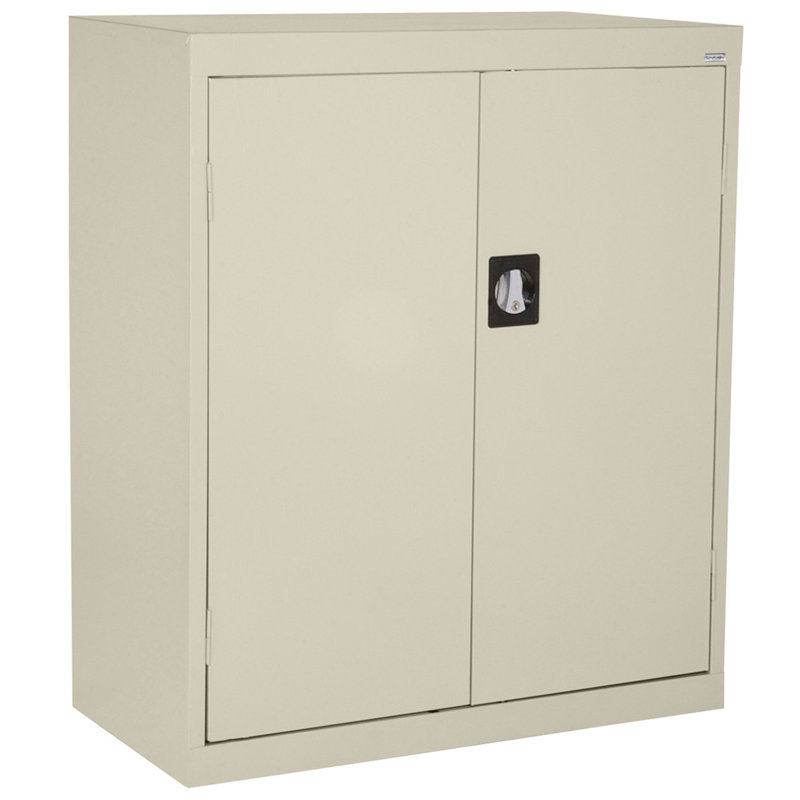 Putty Steel Freestanding Lockable Cabinet with Adjustable Shelving