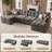 116.5" U Shaped Modular Sofa, Comfy Cloud Couch with Movable Ottomans, Breathable Fabric and Easy Assembly for Living Room-1601870604
