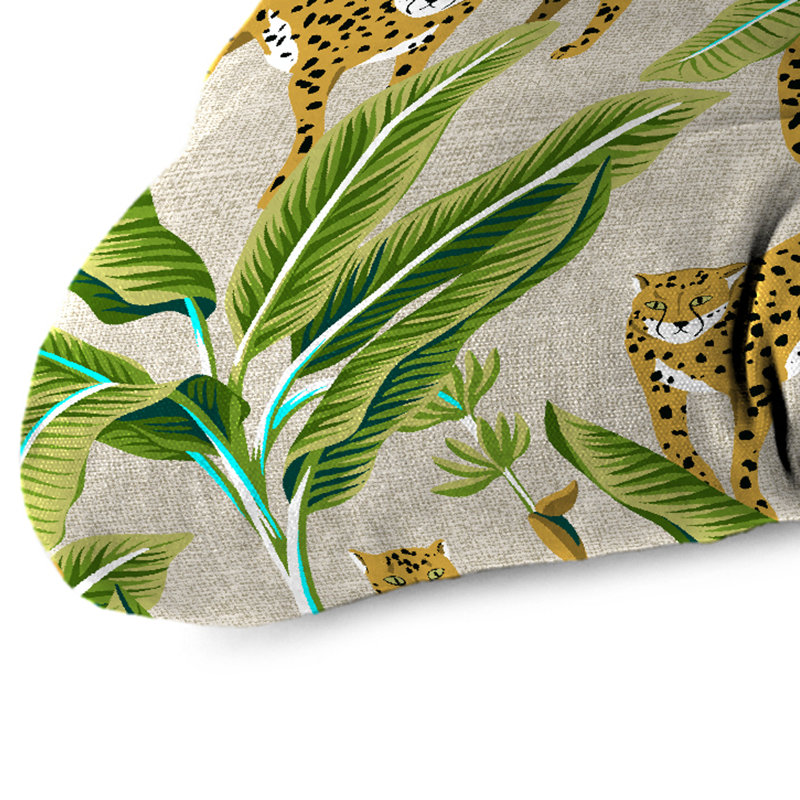 44" x 18" Contoured Outdoor Wicker Bench Cushion, Multi-Colored Floral