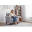 Fauteuil d'appoint gris clair, fauteuil avec accoudoirs et canapé rembourré pour chambre à coucher-130382344