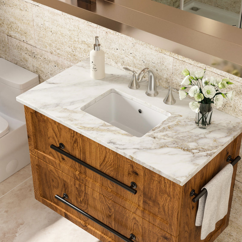 Ceramic Rectangular Undermount Sink 18"x12" With Overflow - White, Sleek Design, To Stains For Different Areas Elegant Style, Acid- Various Spaces