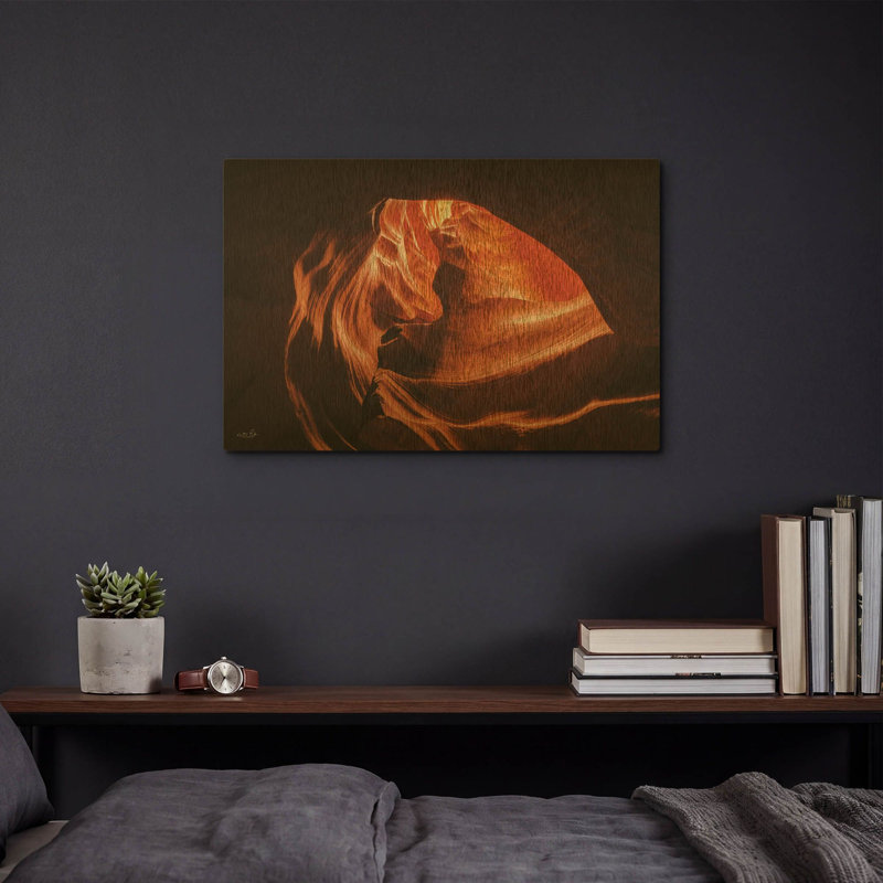 Art mural en métal doré, "Ble saing" par Martin Podt, 16 po x 12 po, 16 po x 12 po