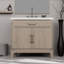 Meuble-lavabo simple avec comptoir en quartz-4329800