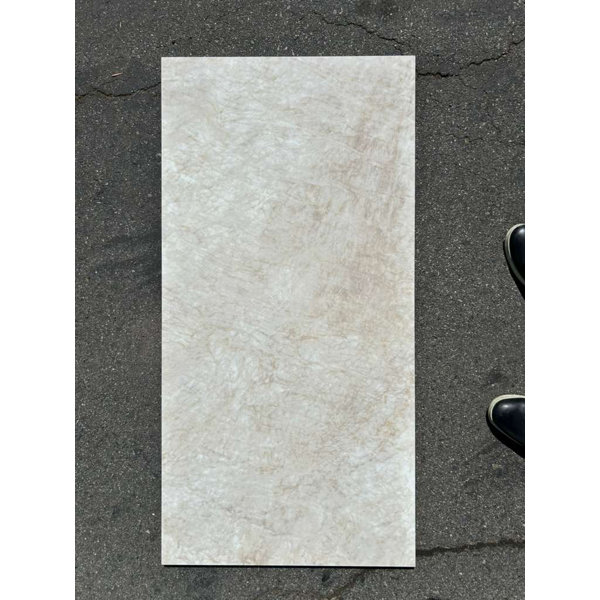SB Champ Quartz Polished 24x48 Beige Marble Look Porcelain Floor and Wall Tile
