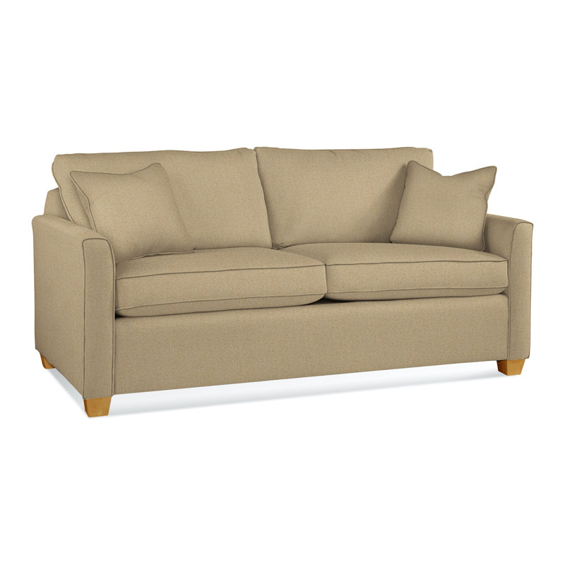 Charleston 77" Sleeper Sofa, Honey, Gel Memory Foam, Elite Sand 100% Polyester