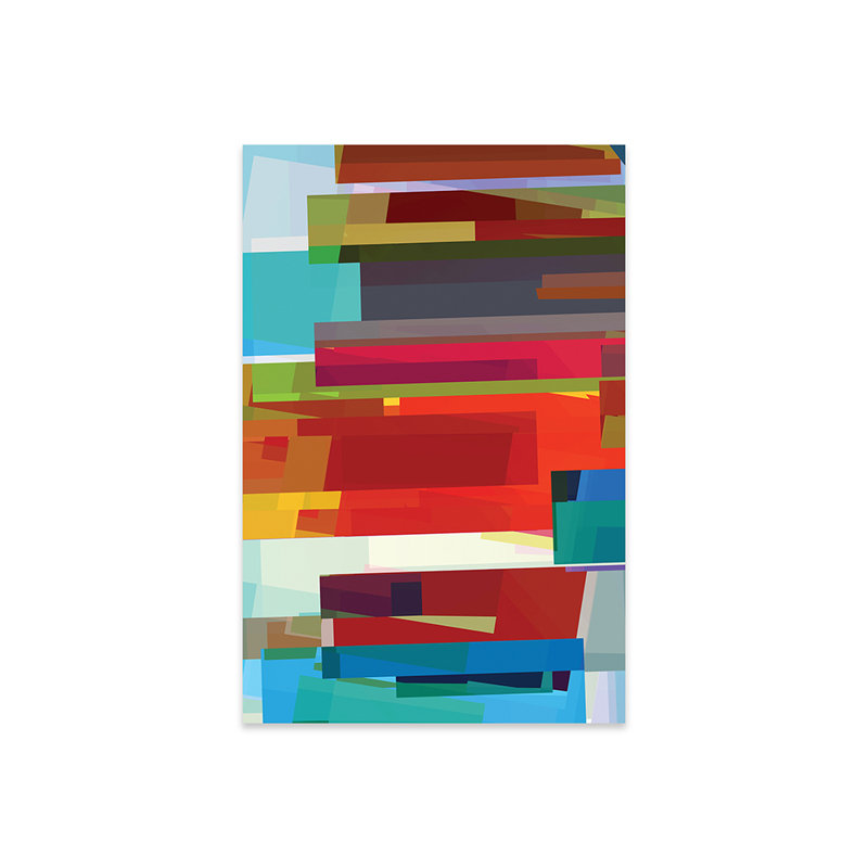 Coloured Rectangles Print On Acrylic Glass, 24" H x 16" W x 0.25" D