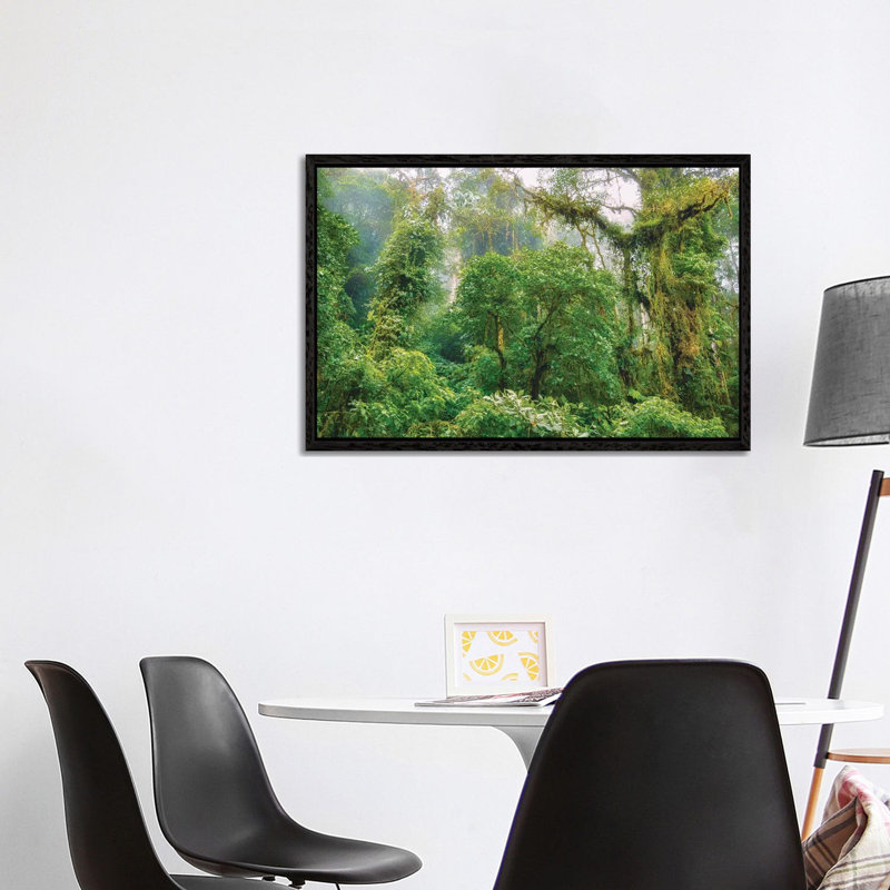 Mountain Jungle 1 Piece Wall Art on Canvas, 66.04cm H x 101.6cm W x 3.81cm D, Black Floater Framed