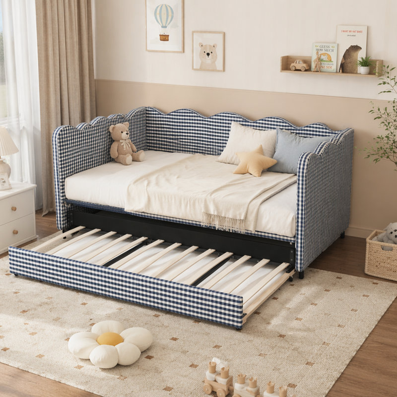 Lit de jour simple Cozy Gingham, Navy