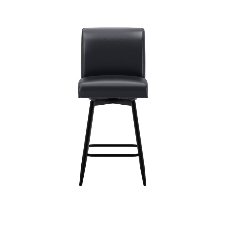 Tabouret pivotant en métal Wyndham, Noir, Noir