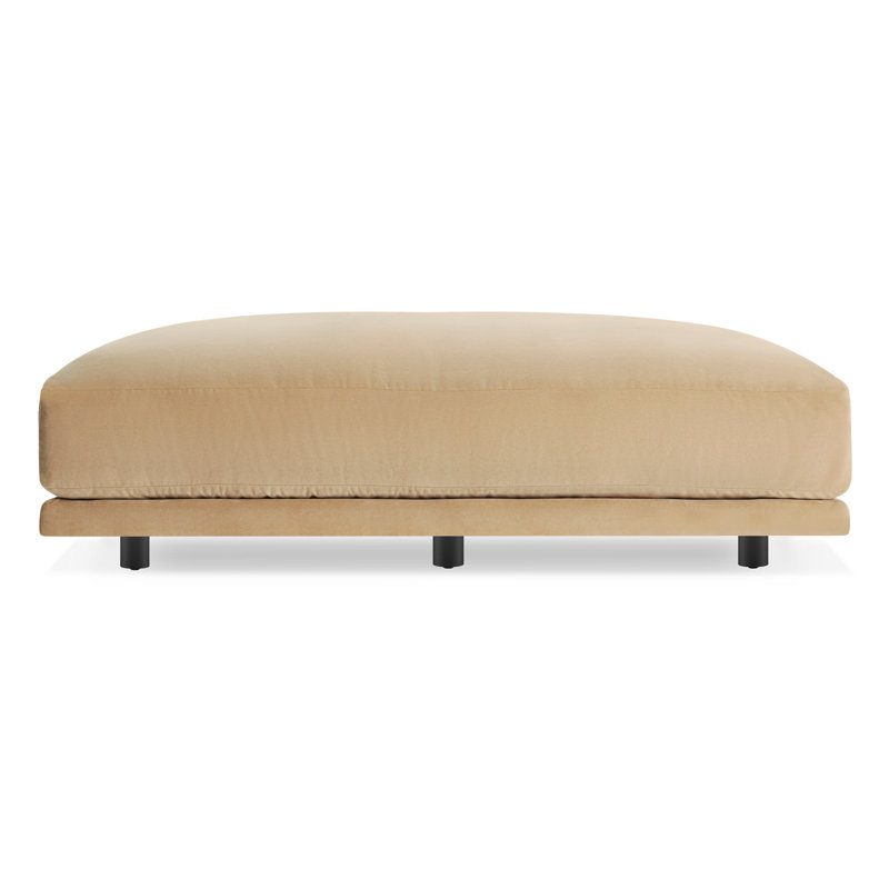 Sunday Velvet Ottoman, Camel Velvet Polyester Blend