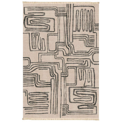 Modern Abstract Labyrinth Low Pile Rug