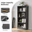 Bibliothèque autoportante à 4 tablettes en bois avec tablettes réglables pour bureau personnel, 4 couches, gris