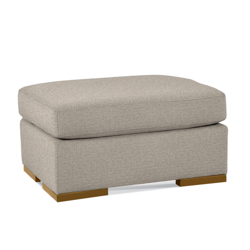 Memphis Upholstered Ottoman, Havana, Beige Performance Fabric; 0851-73