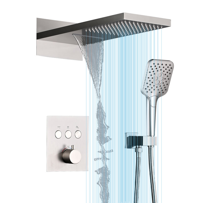 All-In-One Kit with Rough in-Valve, Brushed Nickel 