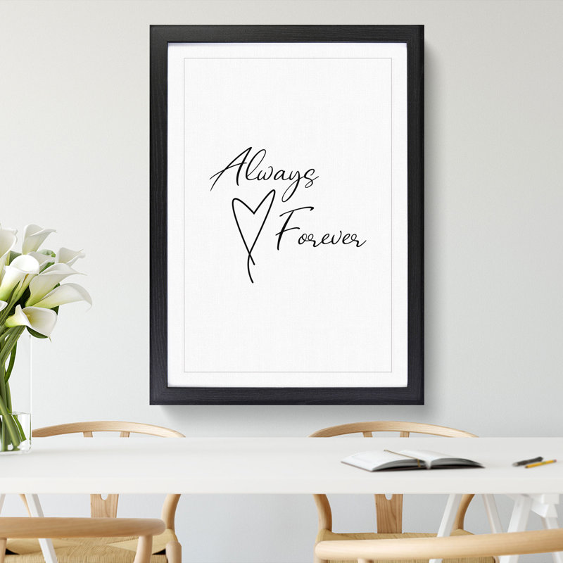 Always and Forever - Picture Frame Typography, 36cm H x 27cm W x 2cm D, Black