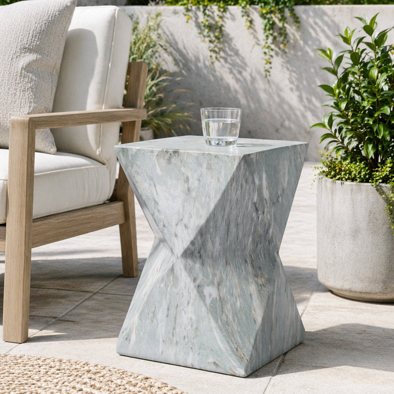 Table d'appoint 18,5 po MGO, Vert, marbre