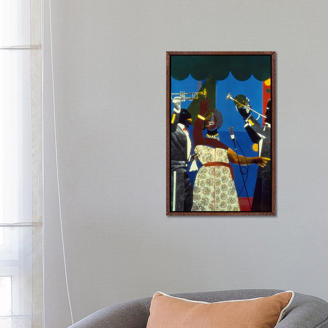 Show Time von Romare Bearden - Galerie-verpackte Leinwand Giclée auf Leinwand