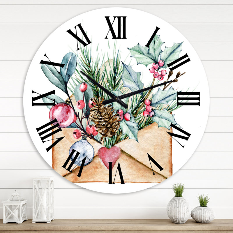 Carte de voeux «Merry Christmas» - Horloge murale traditionnelle, Grand