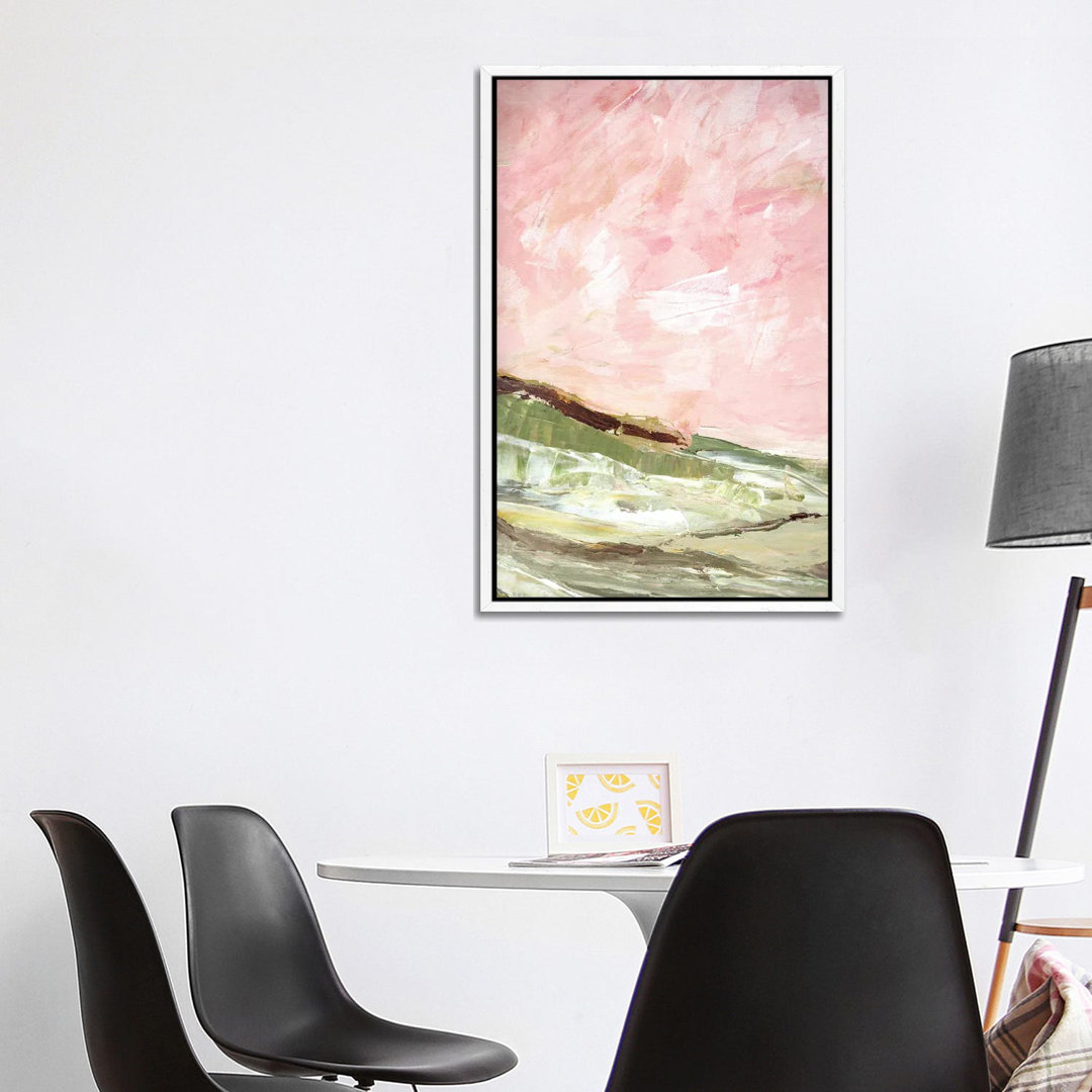 Green & Pink Hills I von Marcy Chapman - Galerie-verpackte Leinwand Giclée auf Leinwand