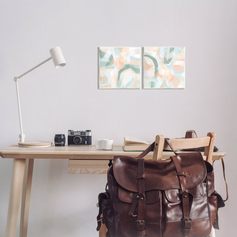 Contemporary Pastel Collage Abstract 12" x 12" MDF Wall Art Set