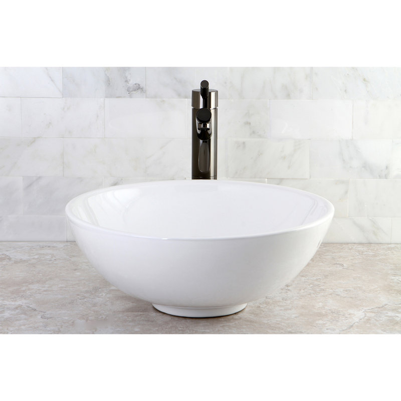 Serene Ceramic Circular Vessel Bathroom Sink