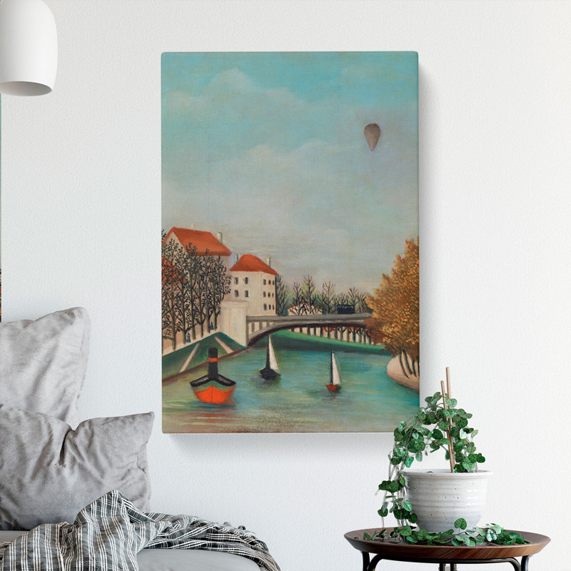 View Of The Pont De Sevres by Henri Rousseau - Wrapped Canvas Painting, 76cm H x 50cm W x 3cm D