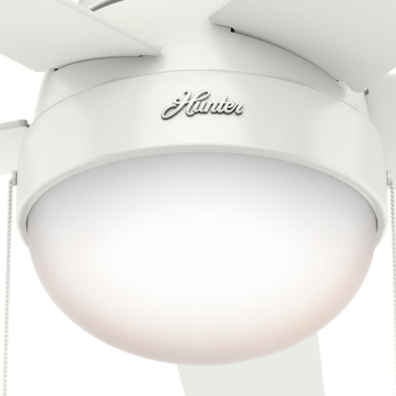 Anslee 46" Fresh White Low Profile LED Ceiling Fan with Reversible Blades