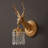 Brass Antler Crystal Wall Lamp