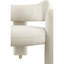 Élégante chaise d'appoint blanche avec ourlet élégant et support ergonomique en tissu à structure stable