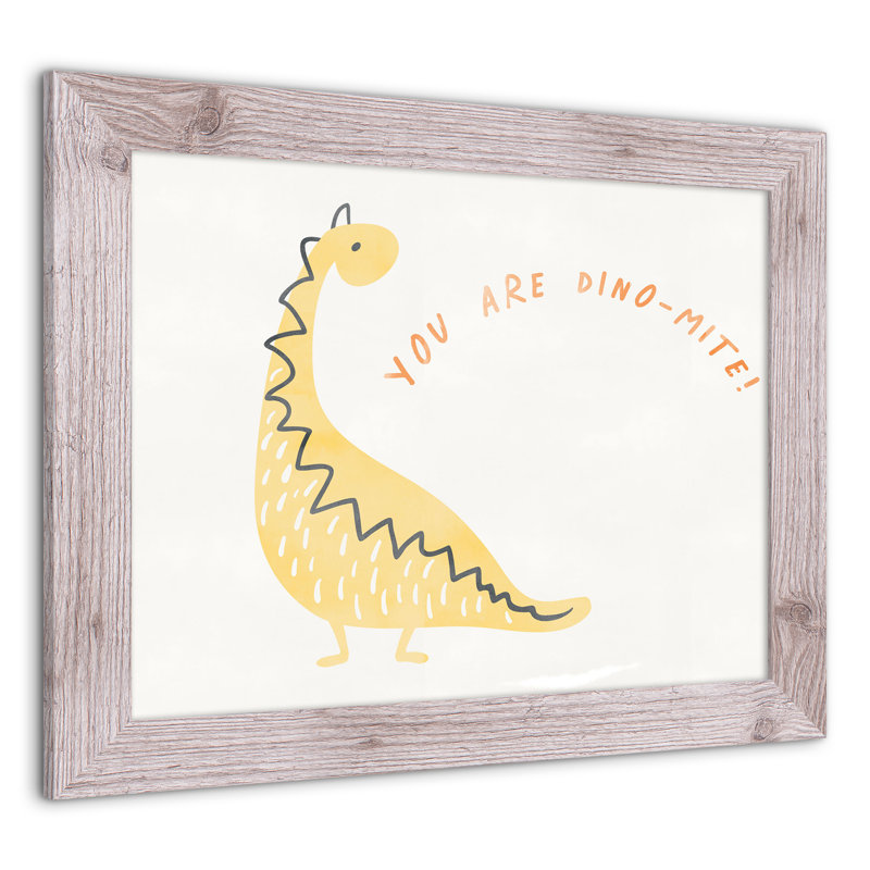 "It's Dino Mite", art encadré, H 20 po x l 16 po x P 0,75 po, Cadre blanc