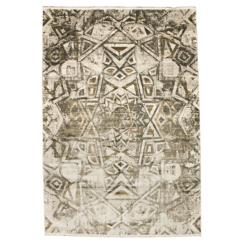 Tapis turc doré et gris 7 x 7 x 7