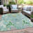 Machine Washable Indoor/Outdoor Xhevrie Teal Rug-1162730463