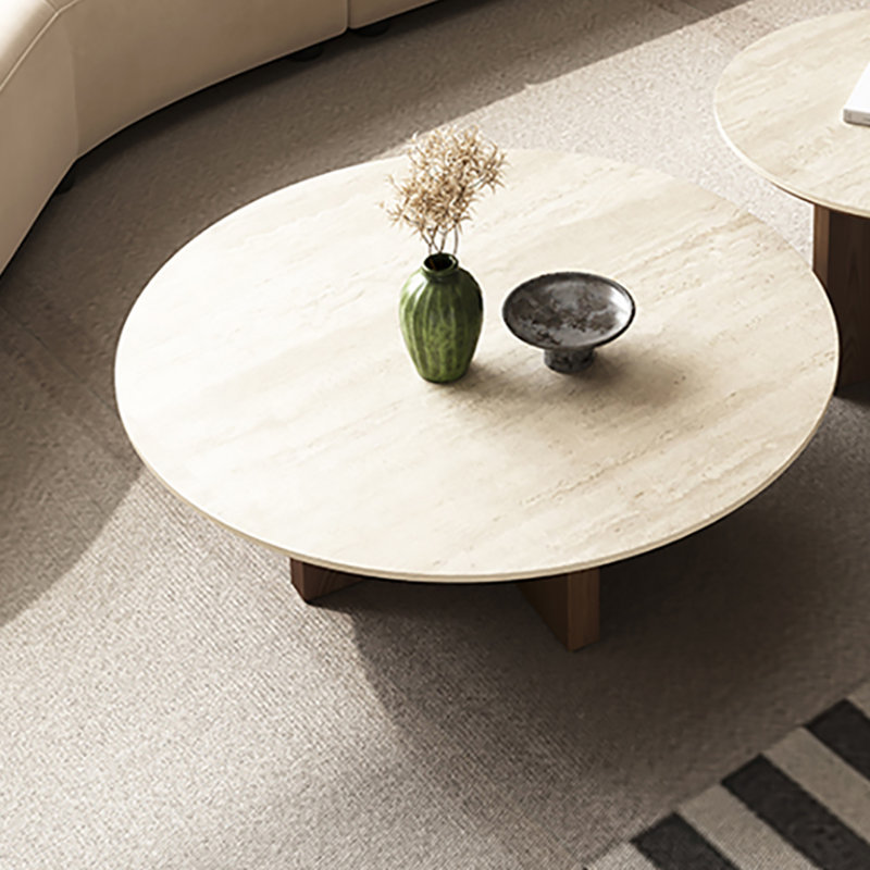 Simple modern cave stone slab coffee table