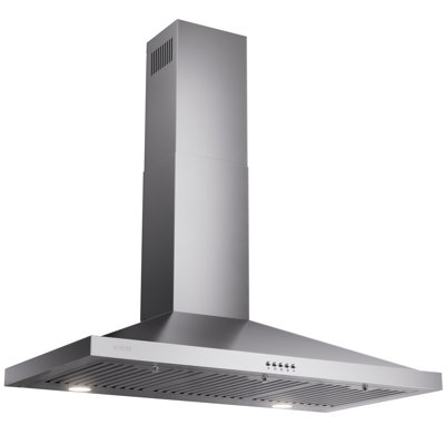 Vikio Pro 36 Inch Wall Mount Range Hood Convertible Stainless Steel, 380 CFM, ETL Certified with Dishwasher-Safe Baffle Filters & LED Lighting for Kitchen