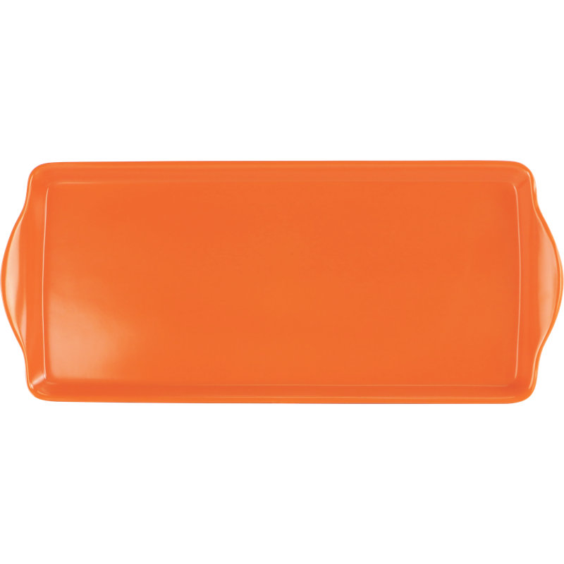 Reston Lloyd Melamine Plastic Tidbit Tray, BPA-Free, Food Safe, Multipurpose Platter Serving Tray, Orange