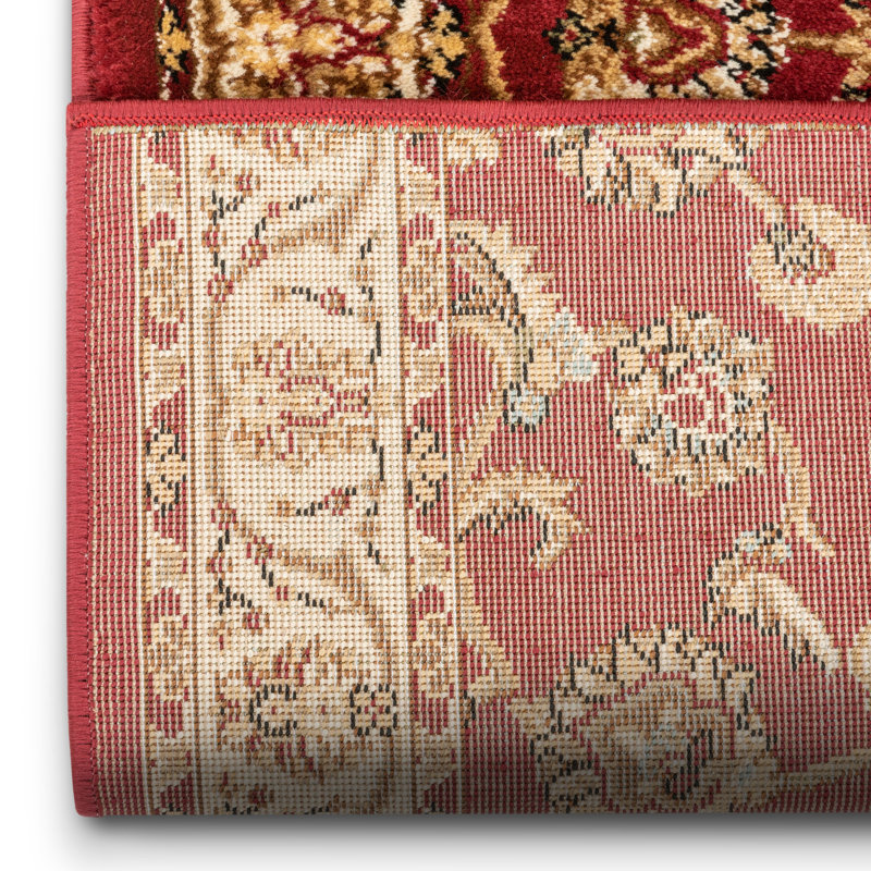 Tapis d'escalier de taille personnalisée rouge Chimeng Sarouk, Tapis de couloir 2 pi 3 po x 58 pi