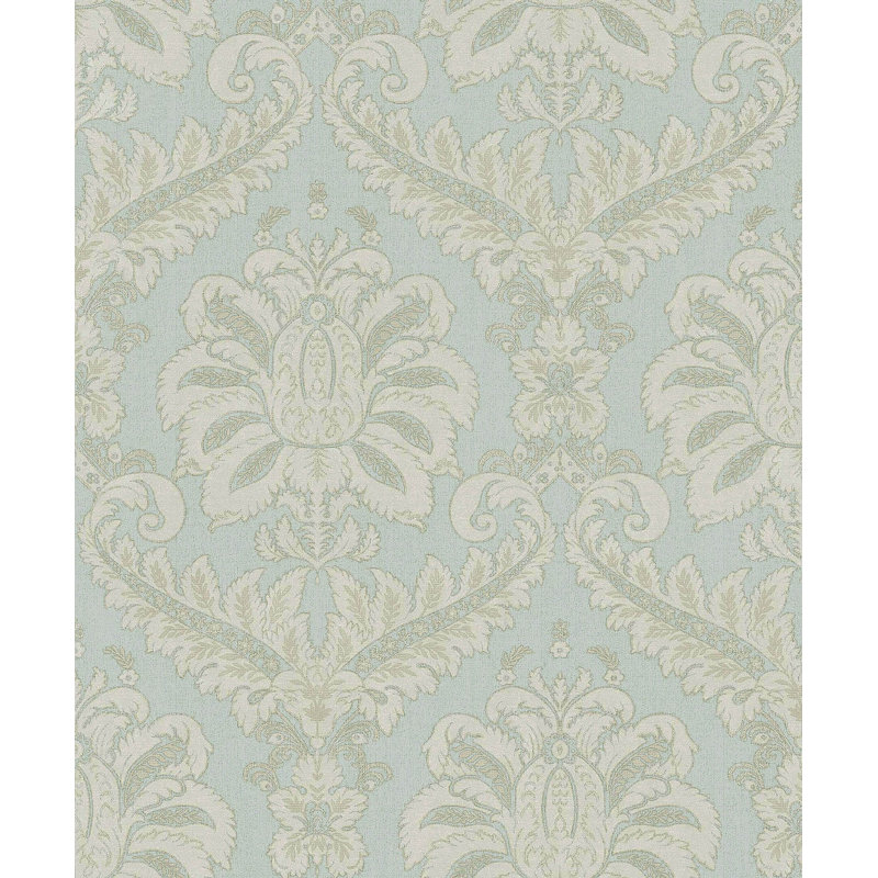 Tarn Traditional Damask Wallpaper, Light Blue