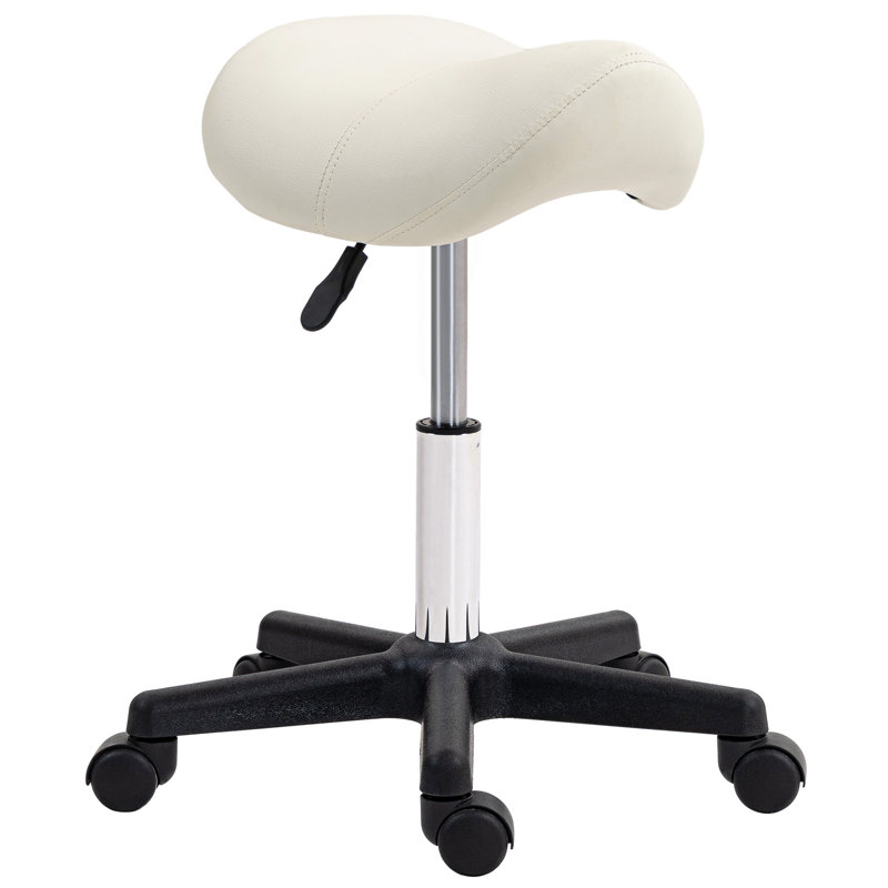 Chasie Adjustable Height Lab Stool Wheels, White