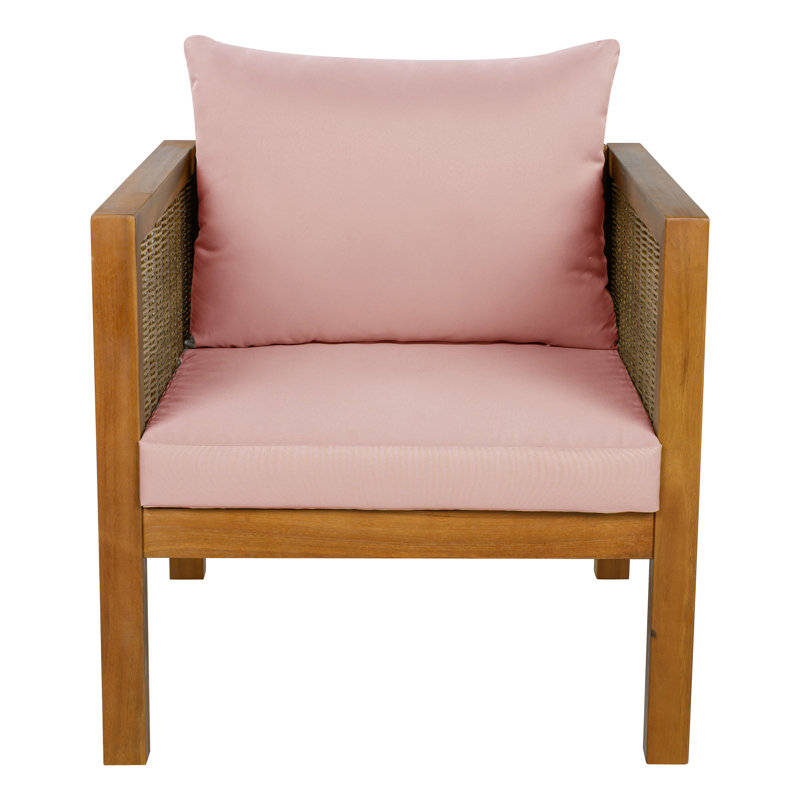 Chaise de patio en bois massif avec coussins (ensemble de 2)