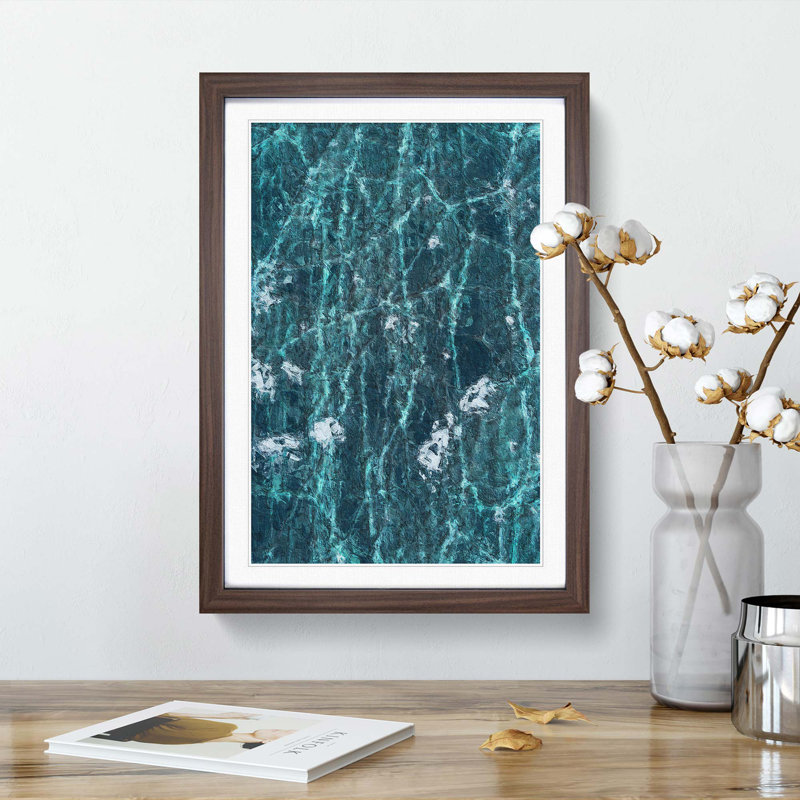 A Frozen Lake in Abstract - Framed Print, 63cm H x 45cm W x 2cm D, Walnut Framed