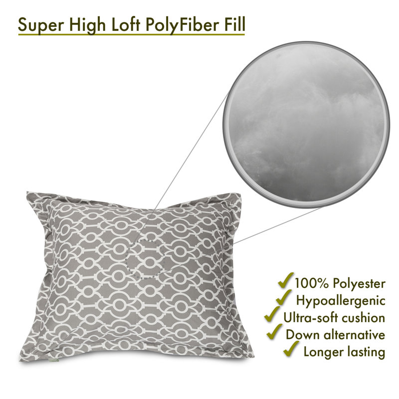 Athens Geometric Outdoor Reversible Throw Pillow, Gray