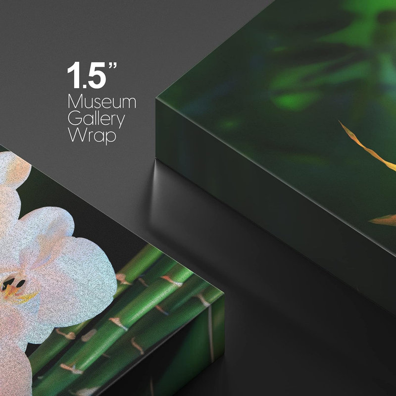 Relaxing Zen Candle White Orchid Massage Stone Bamboo Forest Nature Yoga On Canvas Print, 16" H x 24" W x 1.5" D