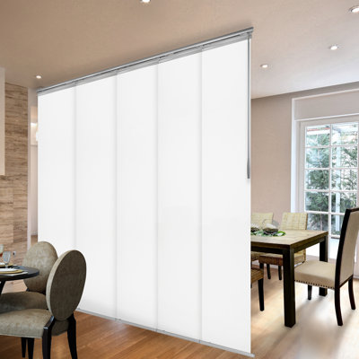 5-Panel Single Rail Blackout Panel Track Extendable 58"-110"W x 94"H, Panel width 23.5"