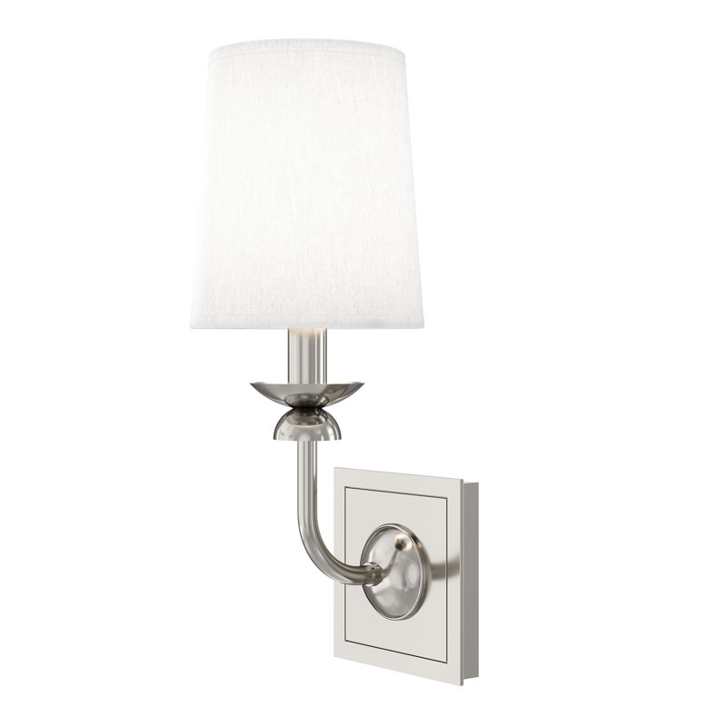 William Wall Sconce - 1-Light - Lacquered Burnished Brass, Polished Nickel, 1