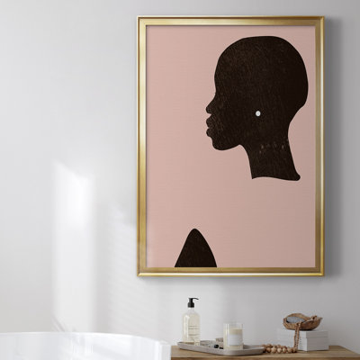 «Pink Silhouette I», toile encadrée de qualité supérieure - prête à être accrochée