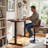 Swivel Adjustable Height Bar Stools PU Leather Counter Stools With Bentwood Back For Bar, Kitchen And Dining Room-1424583879