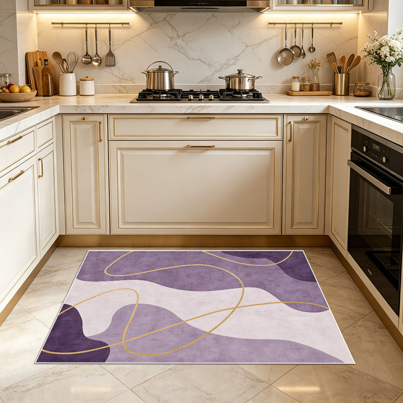 Tapis de style art moderne, motif simple et abstrait, tapis décoratif universel pour l'intérieur, Rectangle 6 pi x 8 pi 4 po