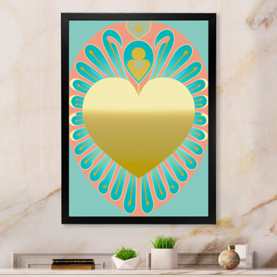 «Souris Shining Contemporary Gold Heart II», reproduction sur toile