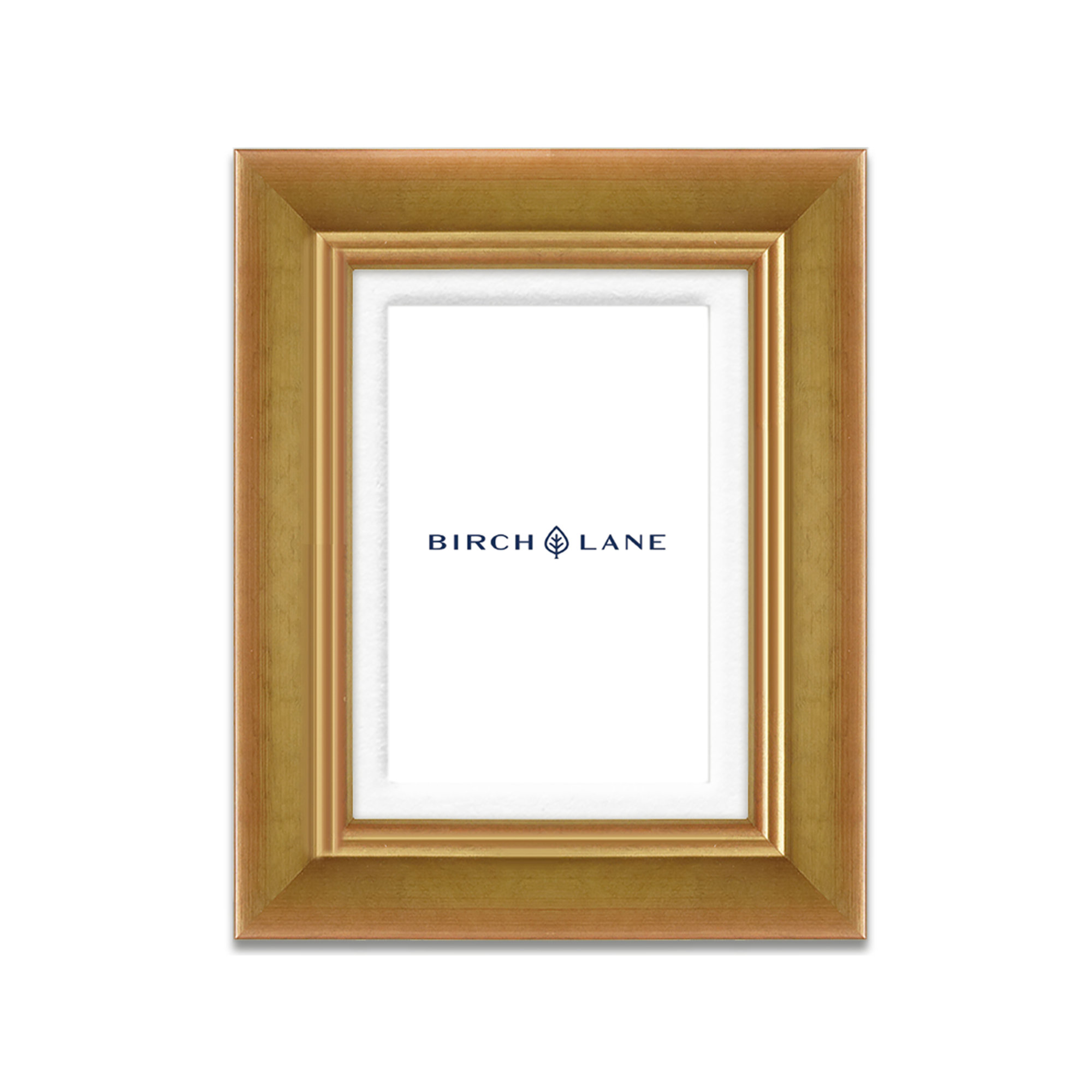 Wood Picture Frame with Mat, Gold, 5" x 7"