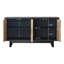 Armoire de rangement moderne en bois rustique avec texture géométrique - 4 portes pratiques et élégantes